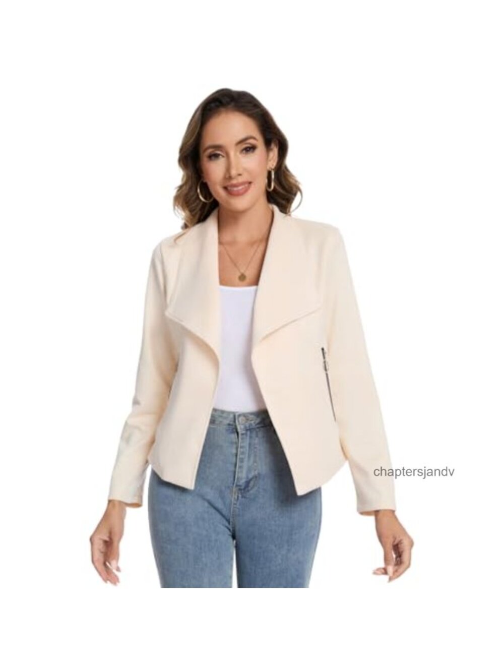 Faux Suede Cropped Jacket Open Front Long Sleeve Casual Outwear